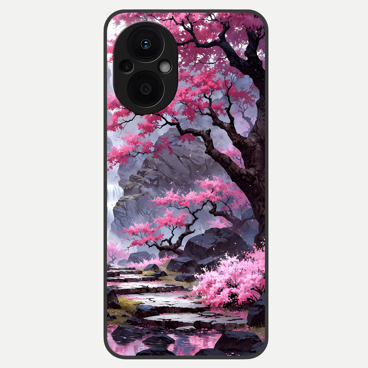  Pink Sunflower Glow Glass Case For Oppo F21 Pro 5G back cover – full design glossy printed glass finish