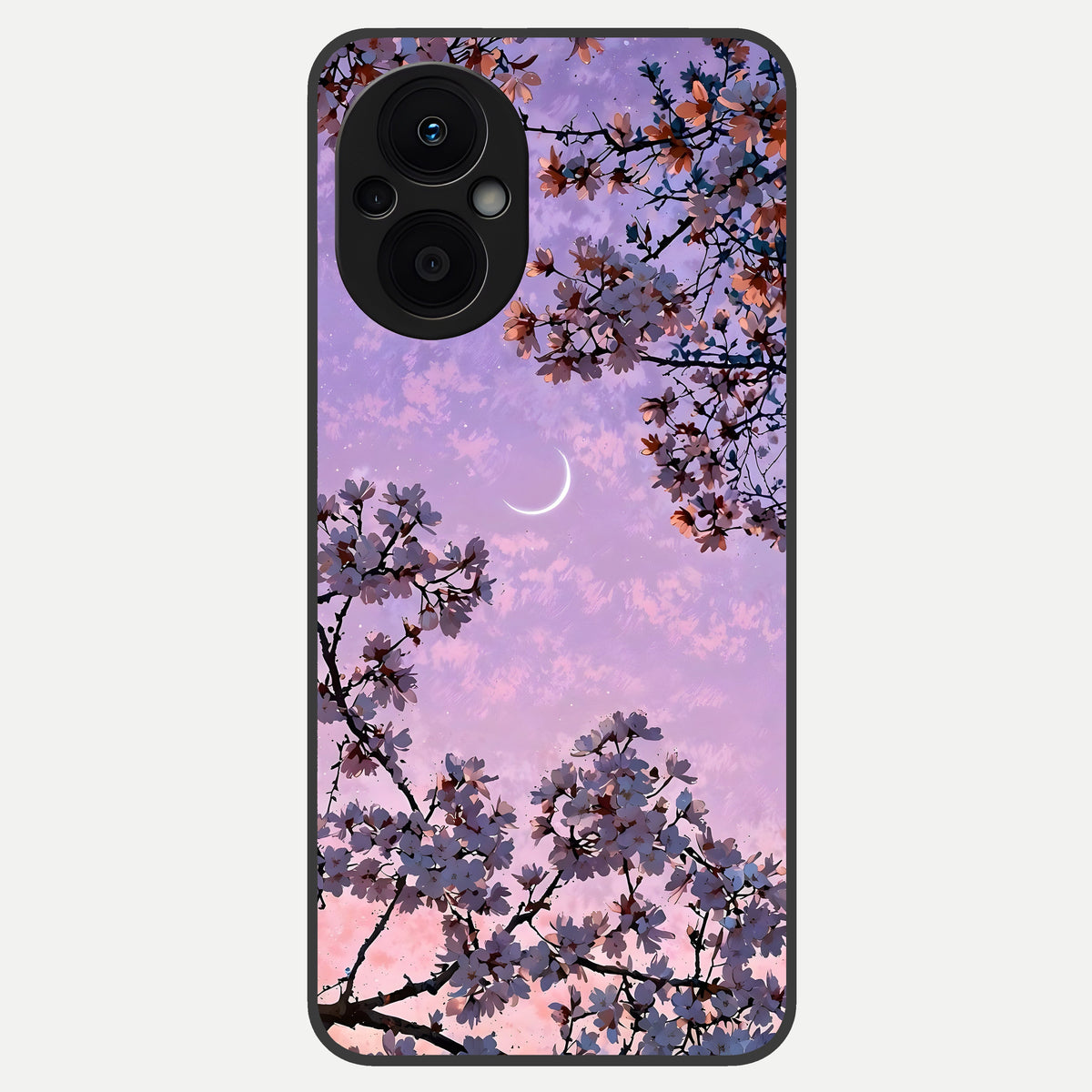  Purple Serenity Moon Glass Case For Oppo F21 Pro 5G back cover – full design glossy printed glass finish
