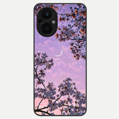 Purple Serenity Moon Glass Case For Oppo F21 Pro 5G back cover – full design glossy printed glass finish