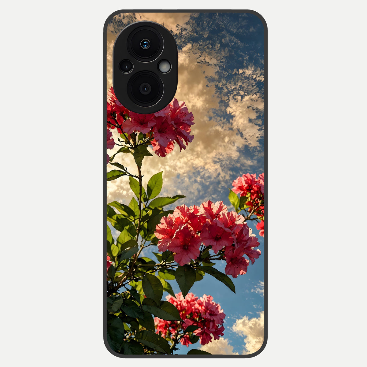  Red Bloom Skies Glass Case For Oppo F21 Pro 5G back cover – full design glossy printed glass finish