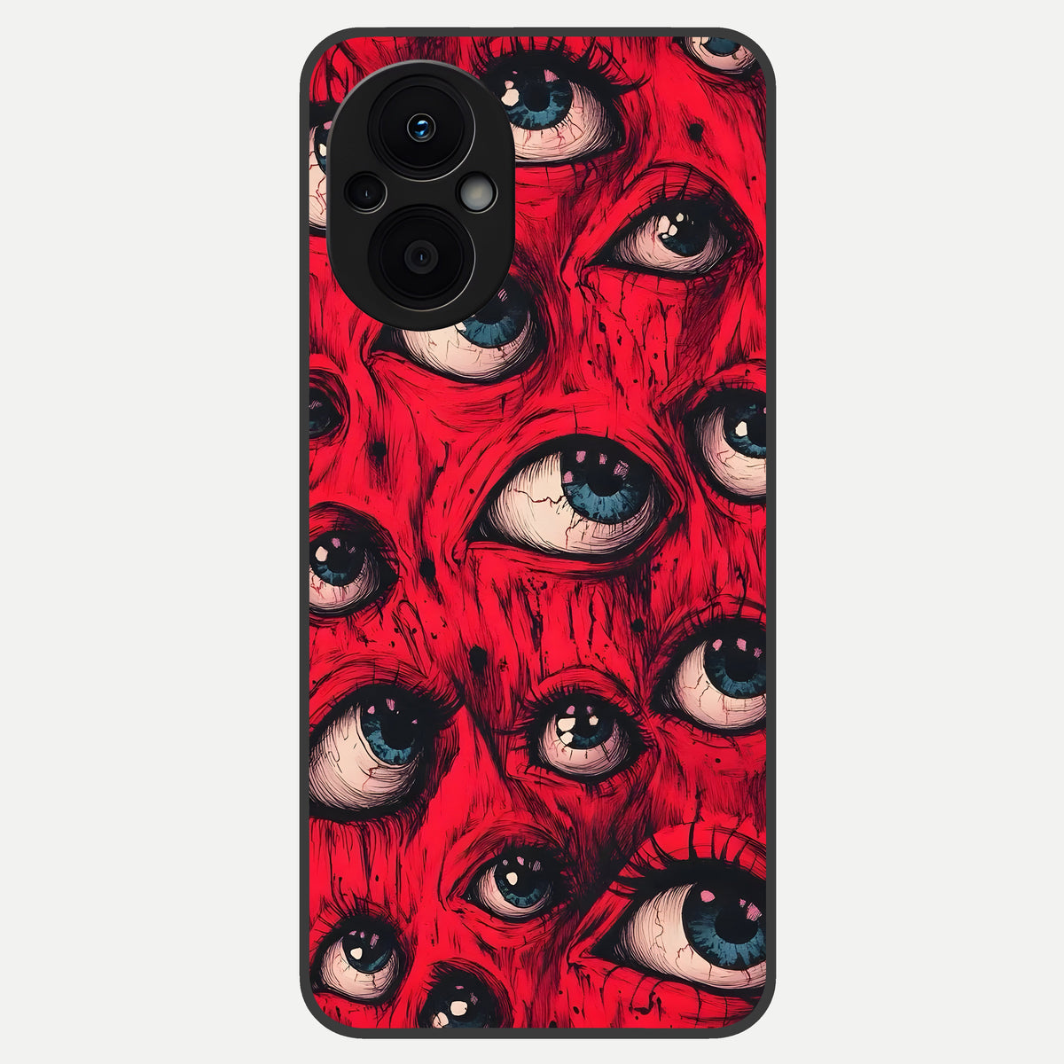  Red Eyes Pattern Glass Case For Oppo F21 Pro 5G back cover – full design glossy printed glass finish