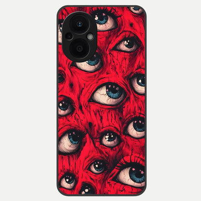 Red Eyes Pattern Glass Case For Oppo F21 Pro 5G back cover – full design glossy printed glass finish