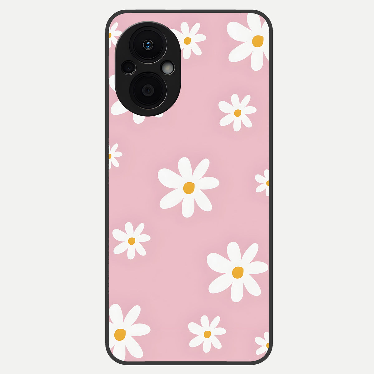  Soft Daisy Bliss Glass Case For Oppo F21 Pro 5G back cover – full design glossy printed glass finish