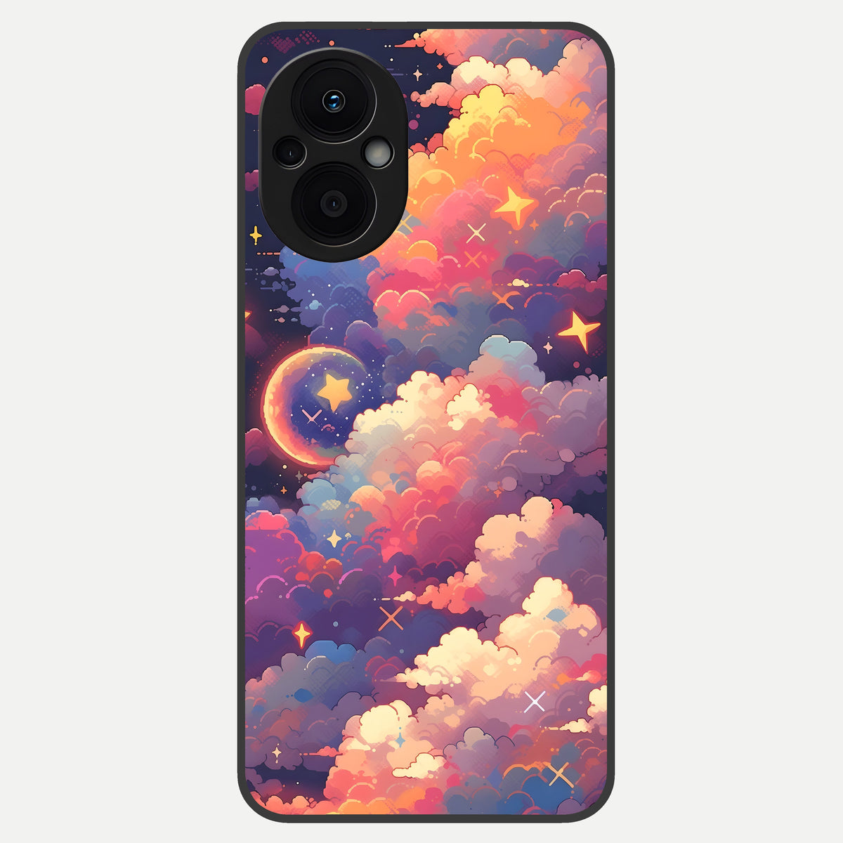  Starlit Dream Clouds Glass Case For Oppo F21 Pro 5G back cover – full design glossy printed glass finish