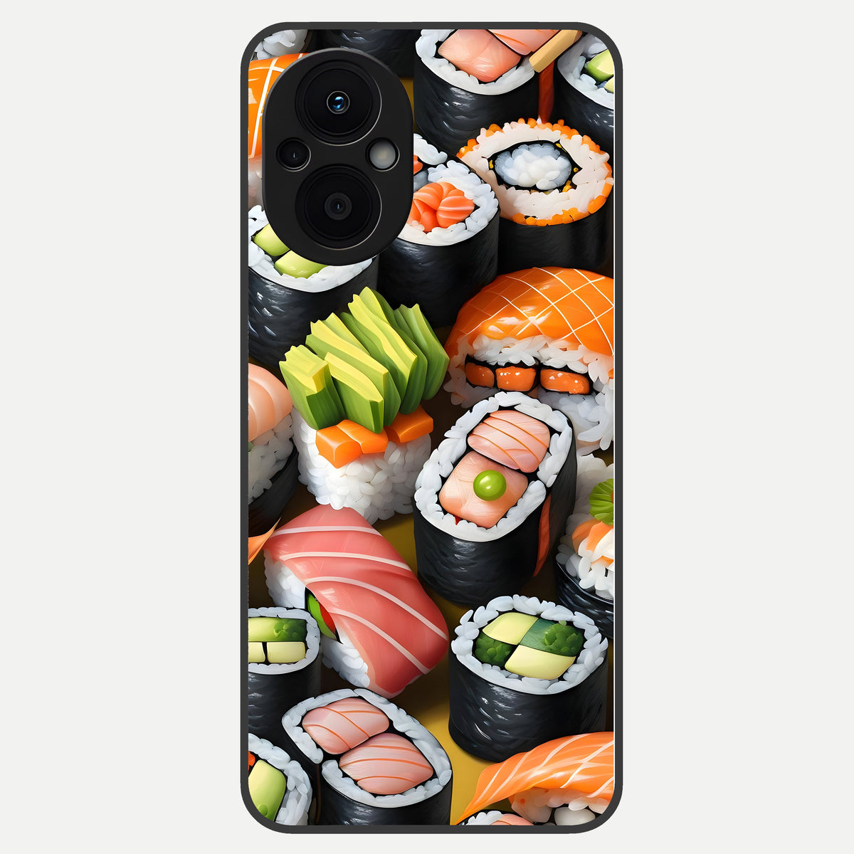  Sushi Food Pattern Glass Case For Oppo F21 Pro 5G back cover – full design glossy printed glass finish
