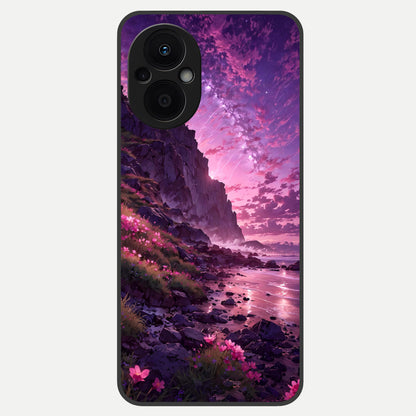  Twilight Blossom Coast Glass Case For Oppo F21 Pro 5G back cover – full design glossy printed glass finish