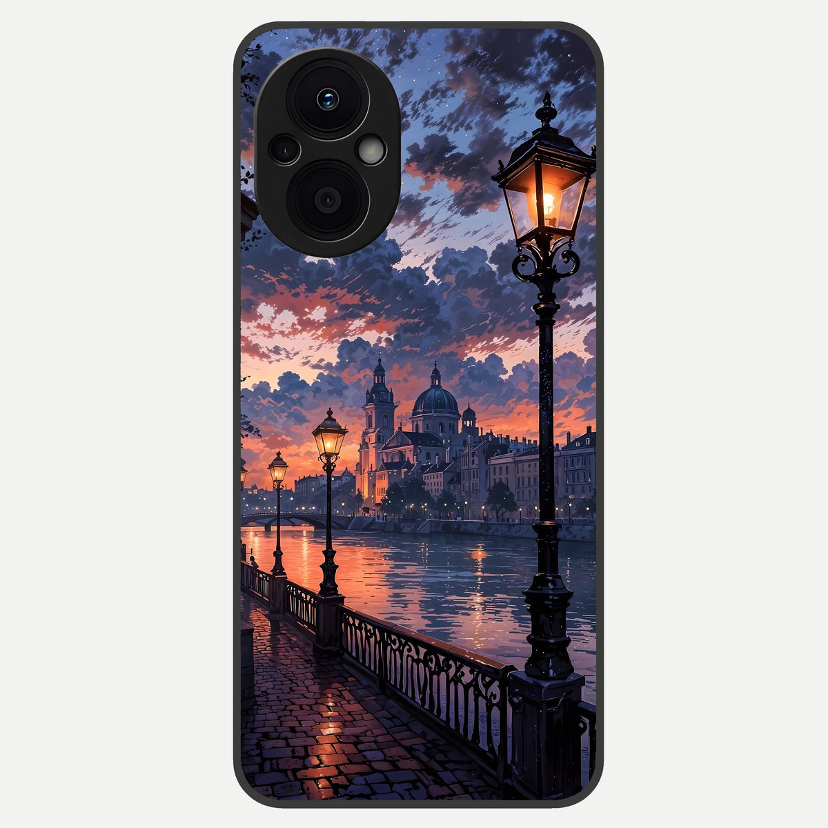  Twilight River Lights Glass Case For Oppo F21 Pro 5G back cover – full design glossy printed glass finish