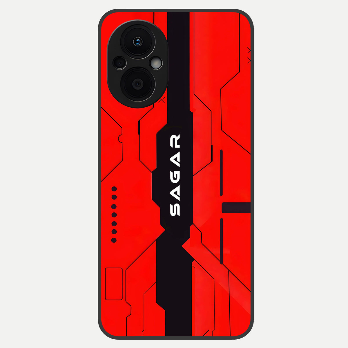  Voltage Rise CYBERPUNK Custom Name Glass Case For Oppo F21 Pro 5G back cover – personalized glossy printed glass finish