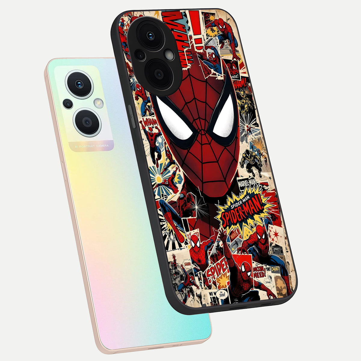 Aesthetic Wonder Spider phone case For Oppo F21 Pro 5G showing premium glass back cover with detailed artwork