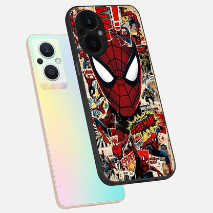  Aesthetic Wonder Spider phone case For Oppo F21 Pro 5G showing premium glass back cover with detailed artwork