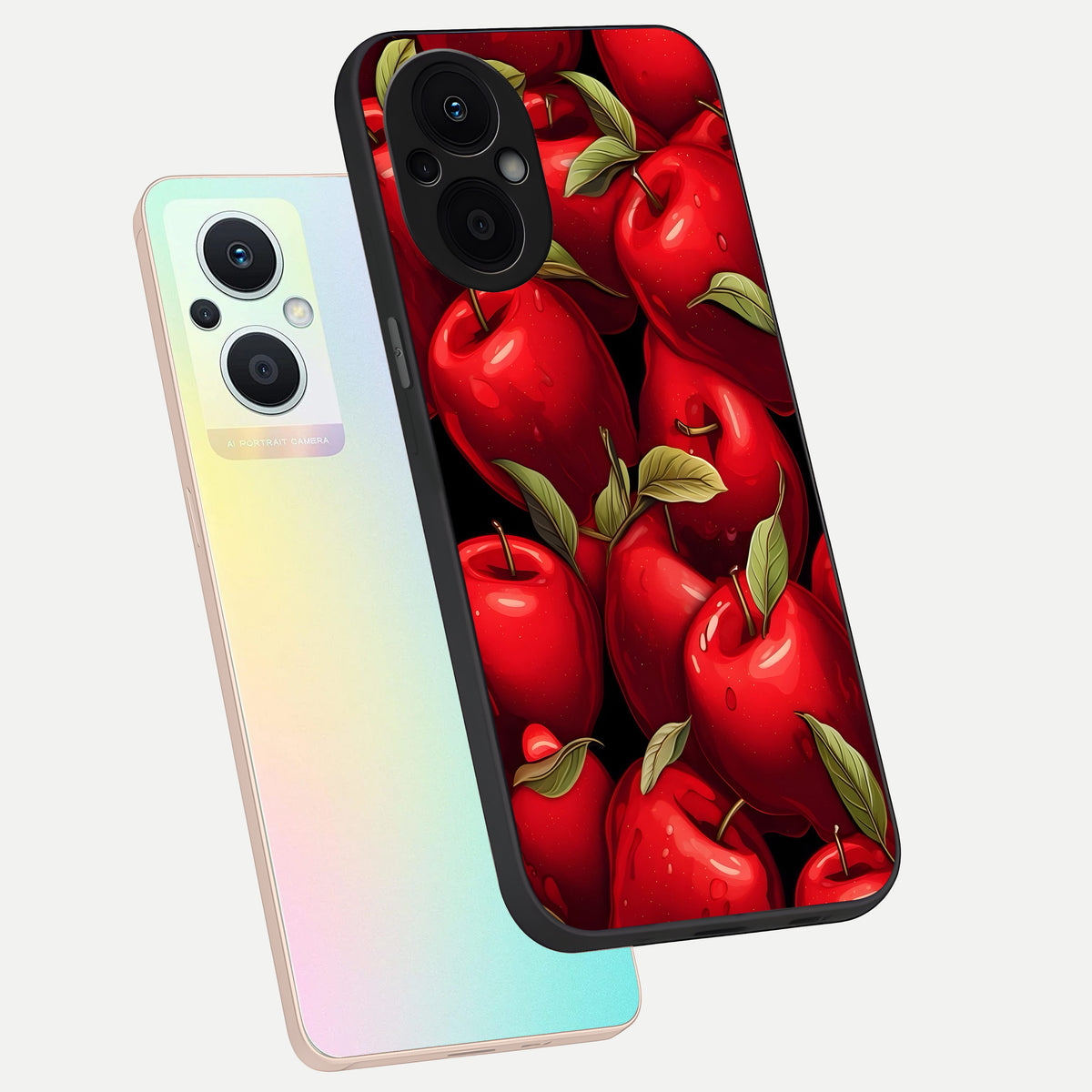  Apple Pattern phone case For Oppo F21 Pro 5G showing premium glass back cover with detailed artwork