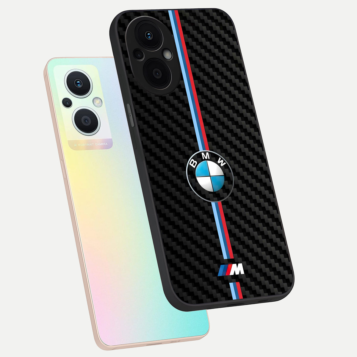  BMW Pattern phone case For Oppo F21 Pro 5G showing premium glass back cover with detailed artwork