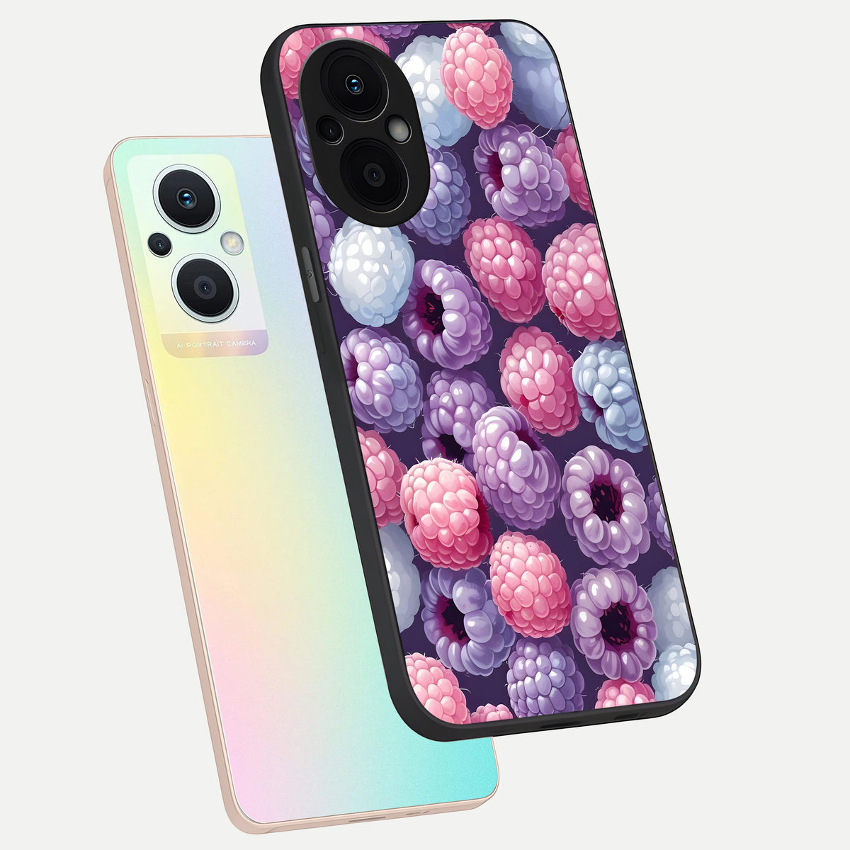  Berry Candy Pop phone case For Oppo F21 Pro 5G showing premium glass back cover with detailed artwork