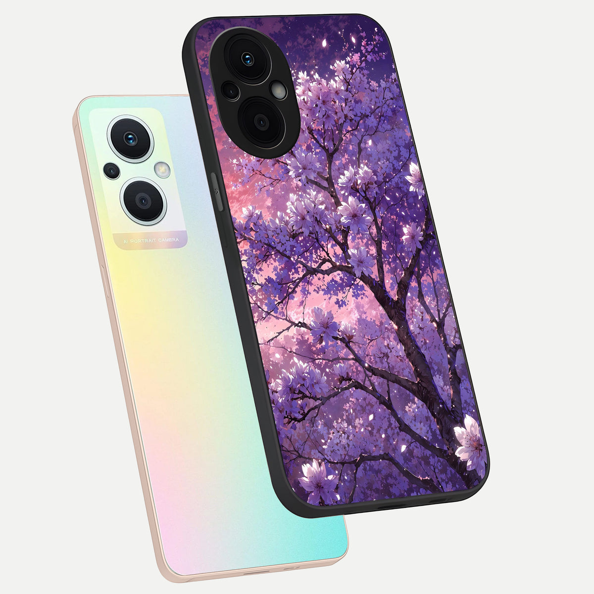  Blossom Tree phone case For Oppo F21 Pro 5G showing premium glass back cover with detailed artwork