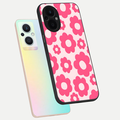  Blush Flower Pop phone case For Oppo F21 Pro 5G showing premium glass back cover with detailed artwork
