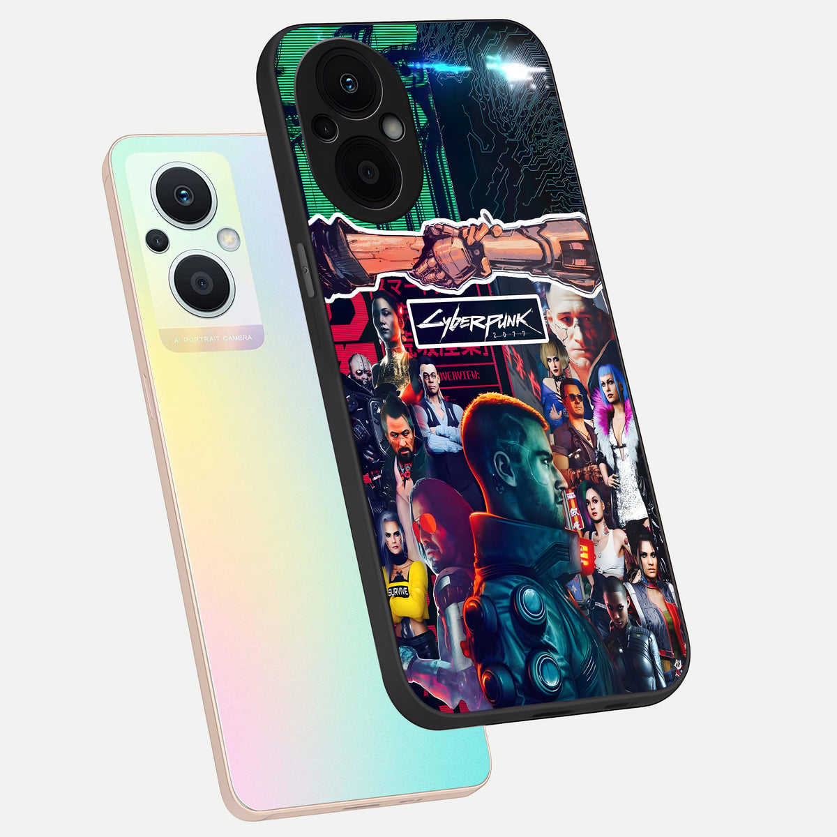  CYBERPUNK Legacy phone case For Oppo F21 Pro 5G showing premium glass back cover with detailed artwork