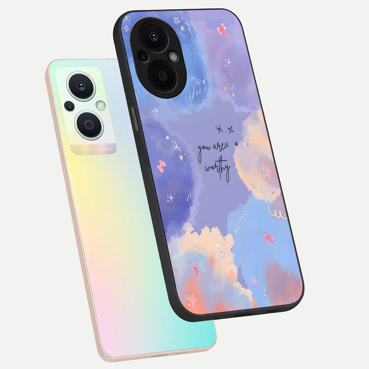  Celestial Cloud Magic phone case For Oppo F21 Pro 5G showing premium glass back cover with detailed artwork
