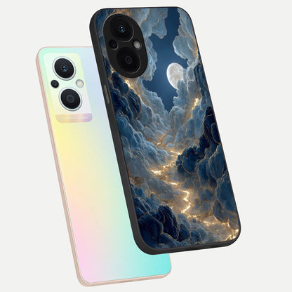  Celestial Cloud Road phone case For Oppo F21 Pro 5G showing premium glass back cover with detailed artwork