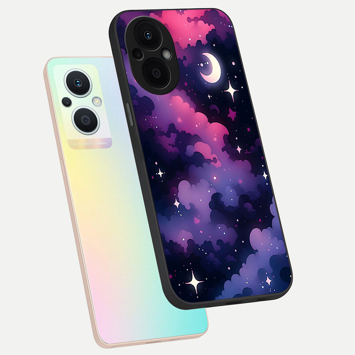  Celestial Moon Magic phone case For Oppo F21 Pro 5G showing premium glass back cover with detailed artwork