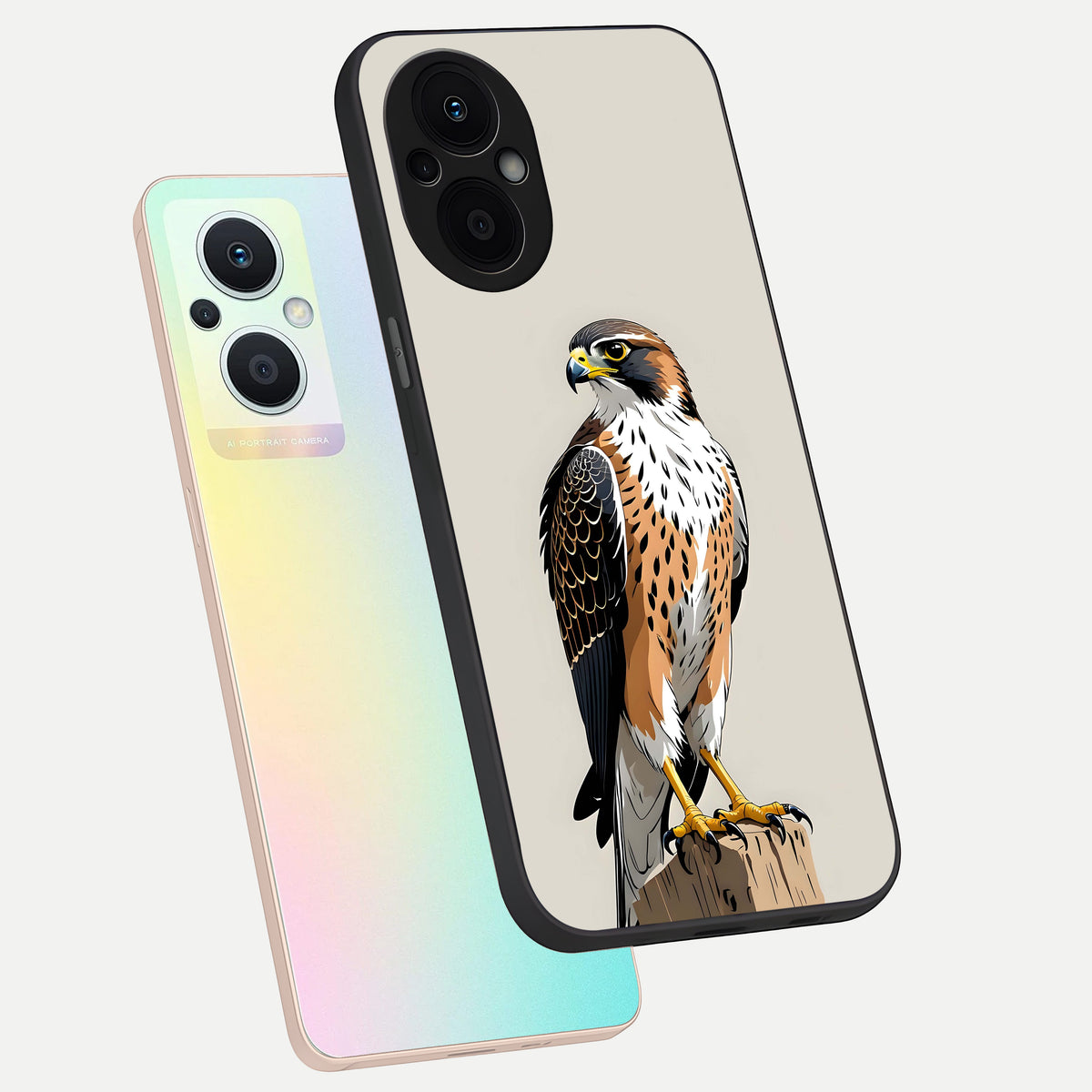  Clever Eagle phone case For Oppo F21 Pro 5G showing premium glass back cover with detailed artwork