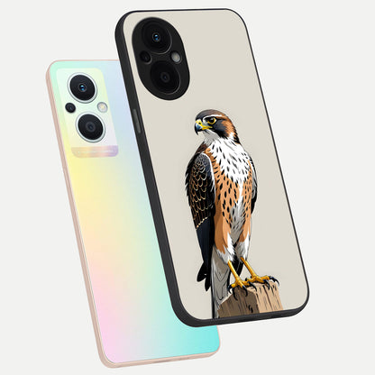  Clever Eagle phone case For Oppo F21 Pro 5G showing premium glass back cover with detailed artwork