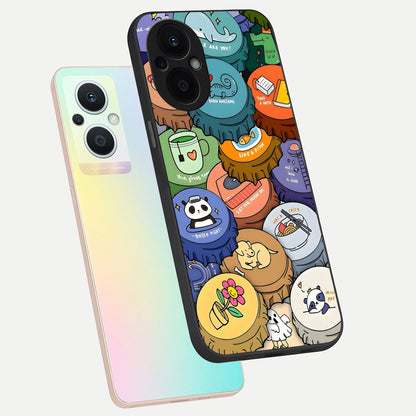  Coins Patterns phone case For Oppo F21 Pro 5G showing premium glass back cover with detailed artwork