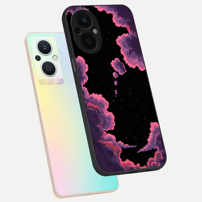  Cosmic Cloud Journey phone case For Oppo F21 Pro 5G showing premium glass back cover with detailed artwork