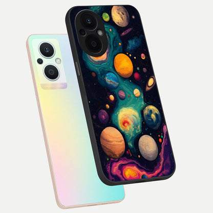  Cosmic Planet Journey phone case For Oppo F21 Pro 5G showing premium glass back cover with detailed artwork
