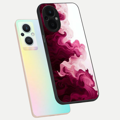  Crimson Wave Flow phone case For Oppo F21 Pro 5G showing premium glass back cover with detailed artwork