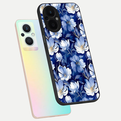  Cute Floral Patterns phone case For Oppo F21 Pro 5G showing premium glass back cover with detailed artwork
