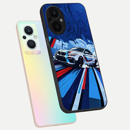  Drift Power Rush phone case For Oppo F21 Pro 5G showing premium glass back cover with detailed artwork