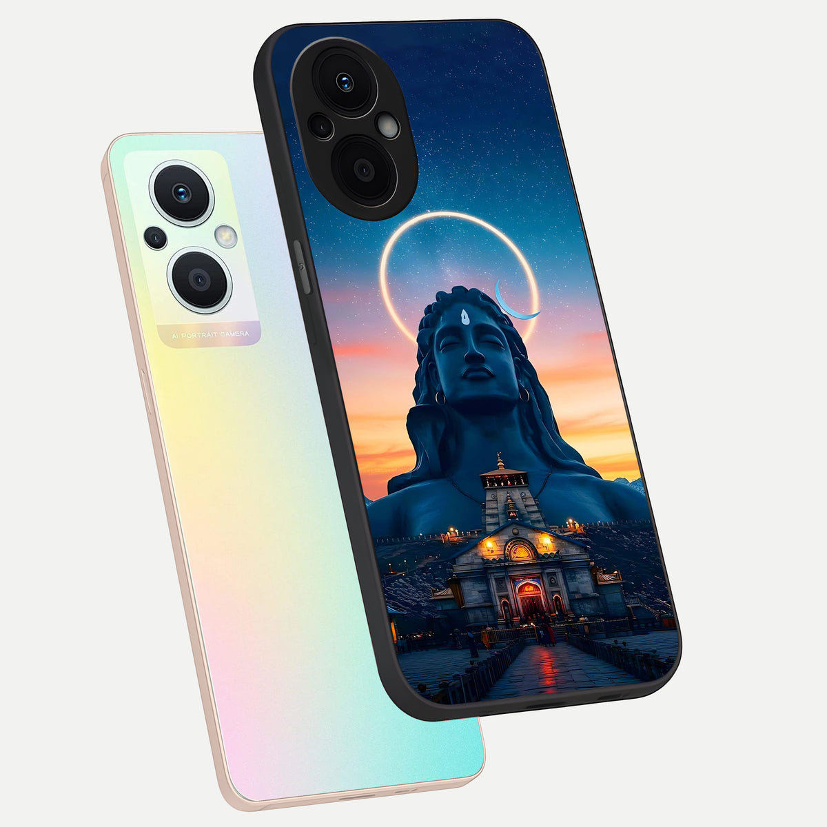  Eternal Shiva Aura phone case For Oppo F21 Pro 5G showing premium glass back cover with detailed artwork
