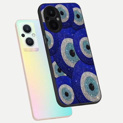  Galaxy Eye Flow phone case For Oppo F21 Pro 5G showing premium glass back cover with detailed artwork