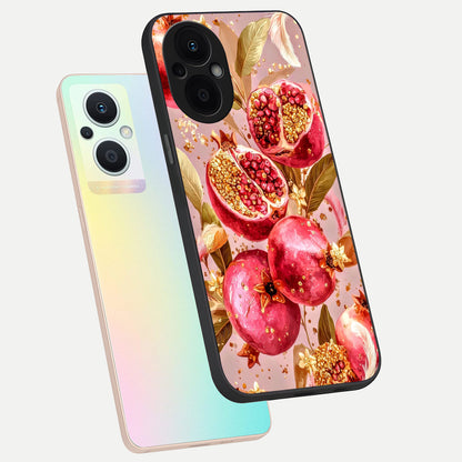  Golden Bloom Glow phone case For Oppo F21 Pro 5G showing premium glass back cover with detailed artwork