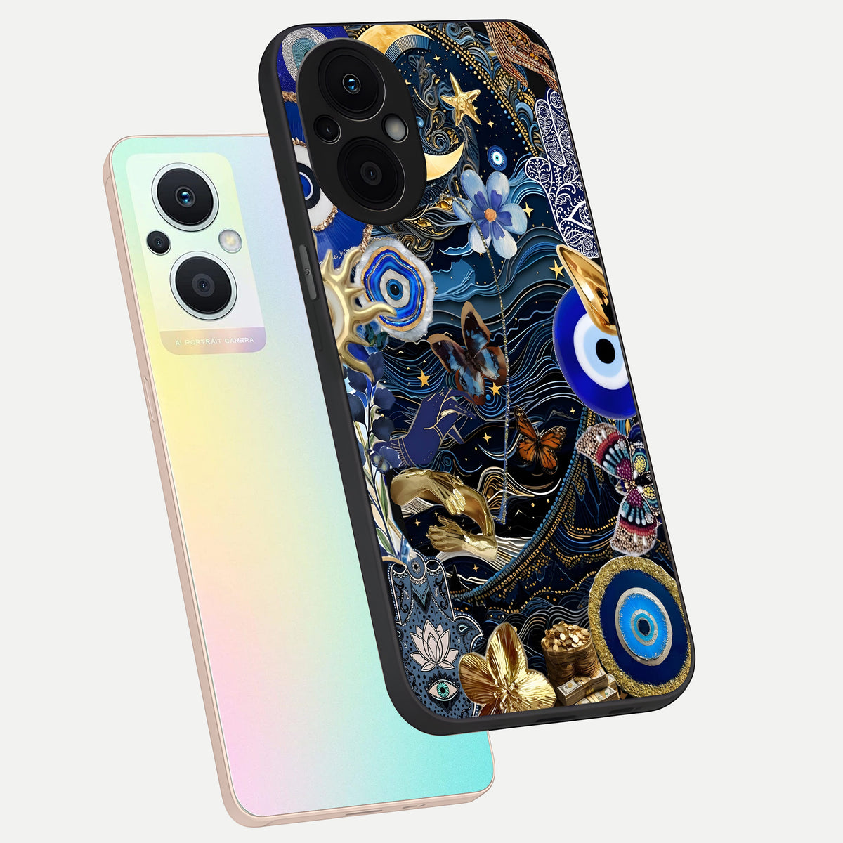  Golden Moon Magic phone case For Oppo F21 Pro 5G showing premium glass back cover with detailed artwork