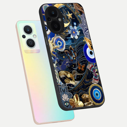  Golden Moon Magic phone case For Oppo F21 Pro 5G showing premium glass back cover with detailed artwork