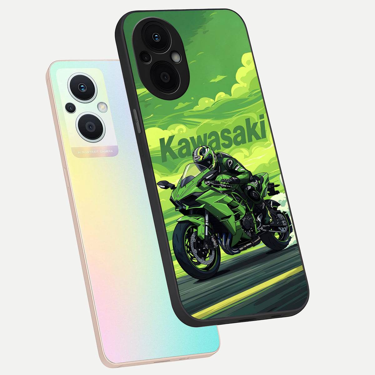 Greenery Sky phone case For Oppo F21 Pro 5G showing premium glass back cover with detailed artwork