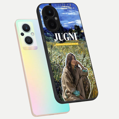  Jugni Soul Vibes phone case For Oppo F21 Pro 5G showing premium glass back cover with detailed artwork