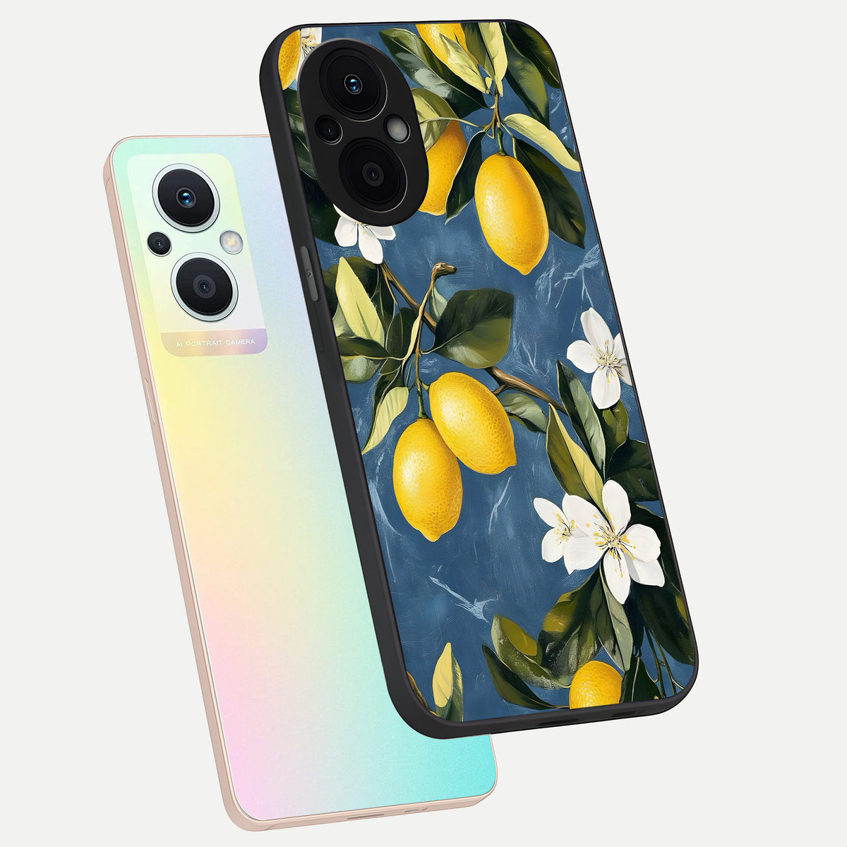  Lemon Dream Garden phone case For Oppo F21 Pro 5G showing premium glass back cover with detailed artwork
