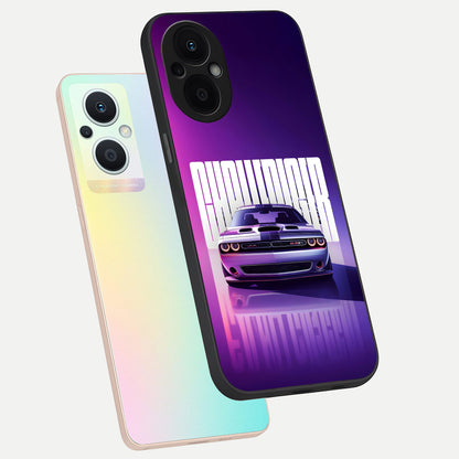 Midnight Muscle Ride phone case For Oppo F21 Pro 5G showing premium glass back cover with detailed artwork