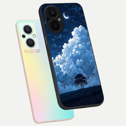  Midnight Sky Serenity phone case For Oppo F21 Pro 5G showing premium glass back cover with detailed artwork