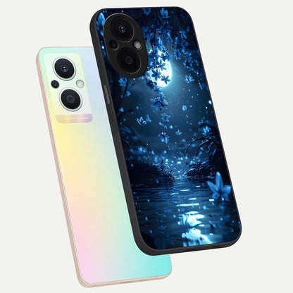  Moonlight Petal Dream phone case For Oppo F21 Pro 5G showing premium glass back cover with detailed artwork