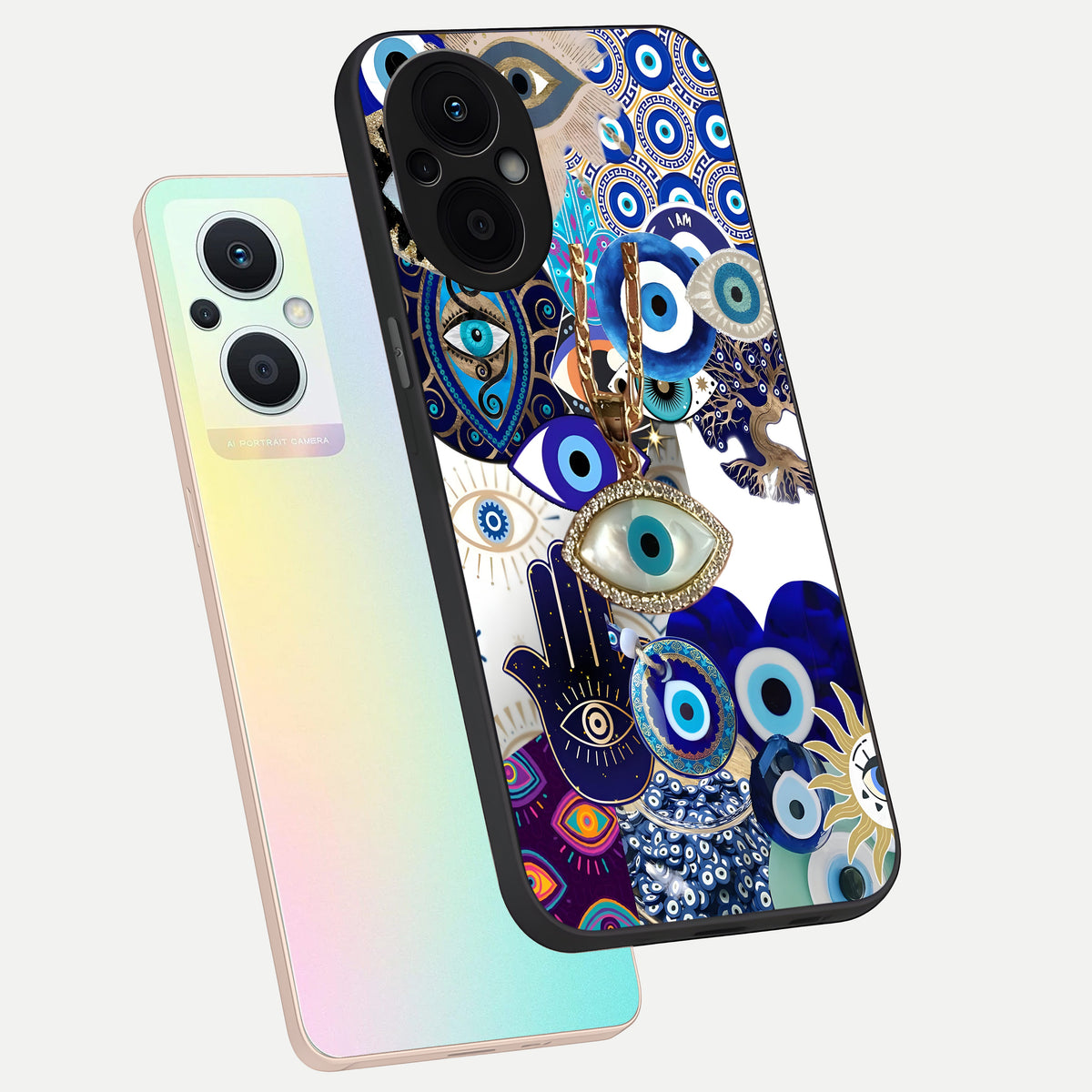  Mystic Charm Eye phone case For Oppo F21 Pro 5G showing premium glass back cover with detailed artwork
