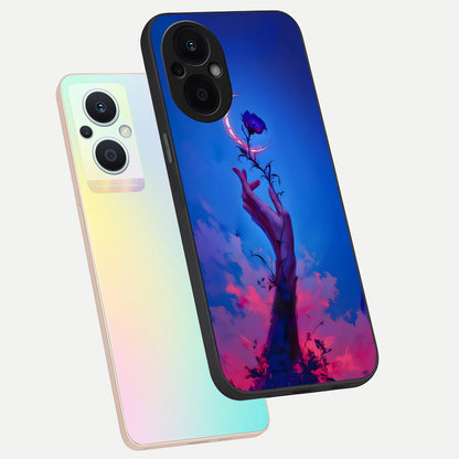  Mystic Hand phone case For Oppo F21 Pro 5G showing premium glass back cover with detailed artwork