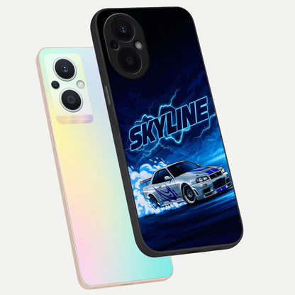  Neon Drift Beast phone case For Oppo F21 Pro 5G showing premium glass back cover with detailed artwork