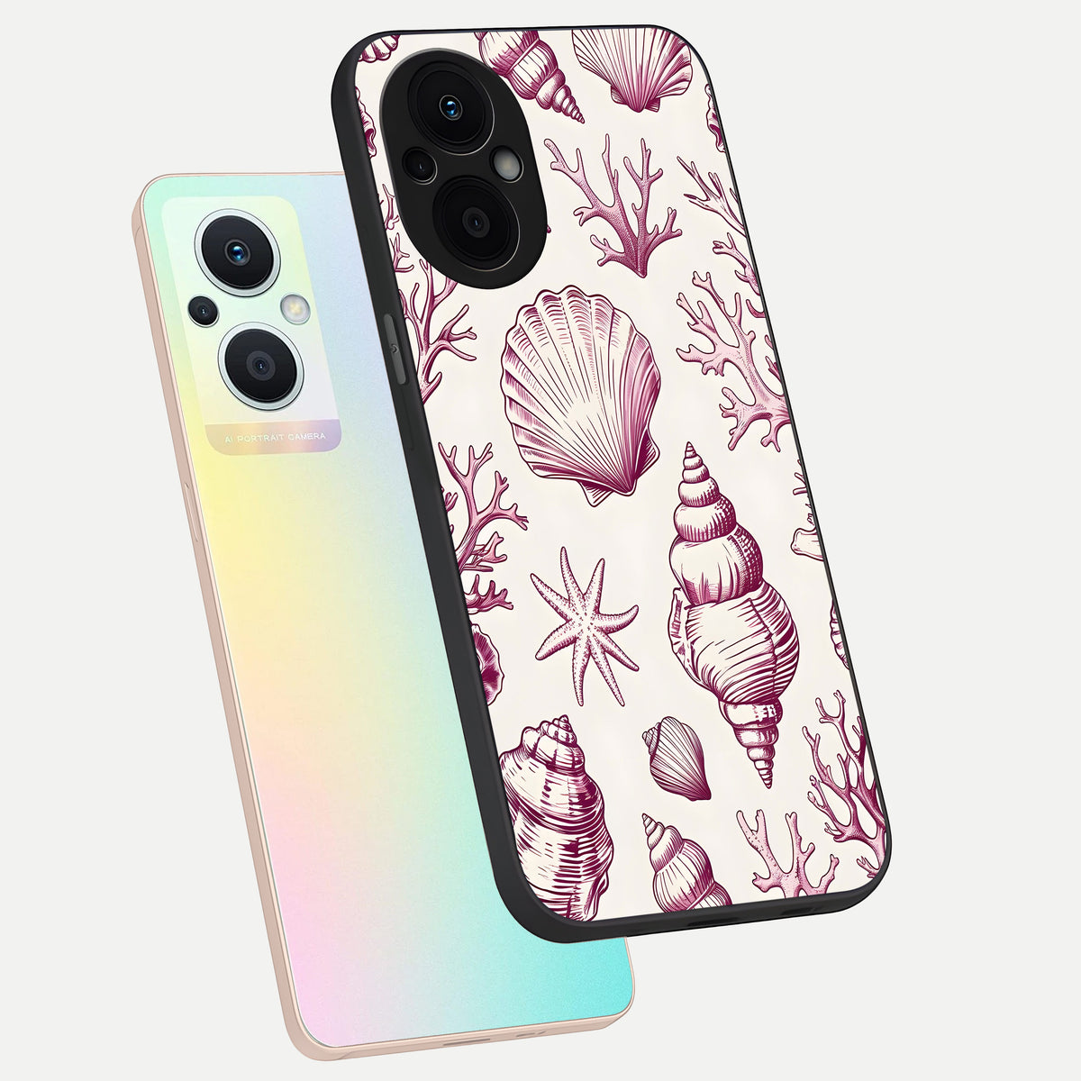  Pink Power Sparks phone case For Oppo F21 Pro 5G showing premium glass back cover with detailed artwork