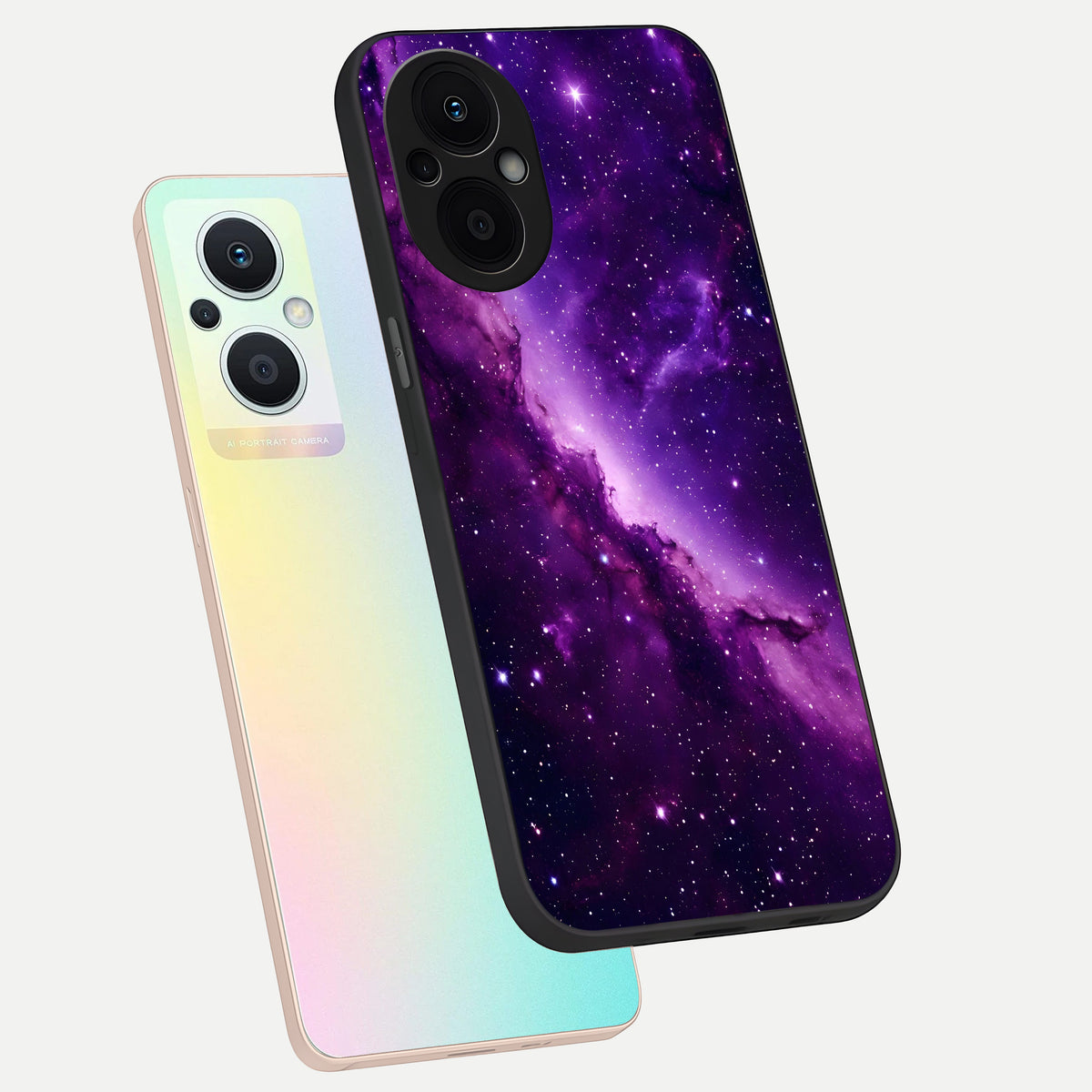  Purple Shade Sky phone case For Oppo F21 Pro 5G showing premium glass back cover with detailed artwork