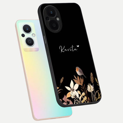  Quiet Garden Tune Custom Name phone case For Oppo F21 Pro 5G showing premium glass back cover with detailed artwork