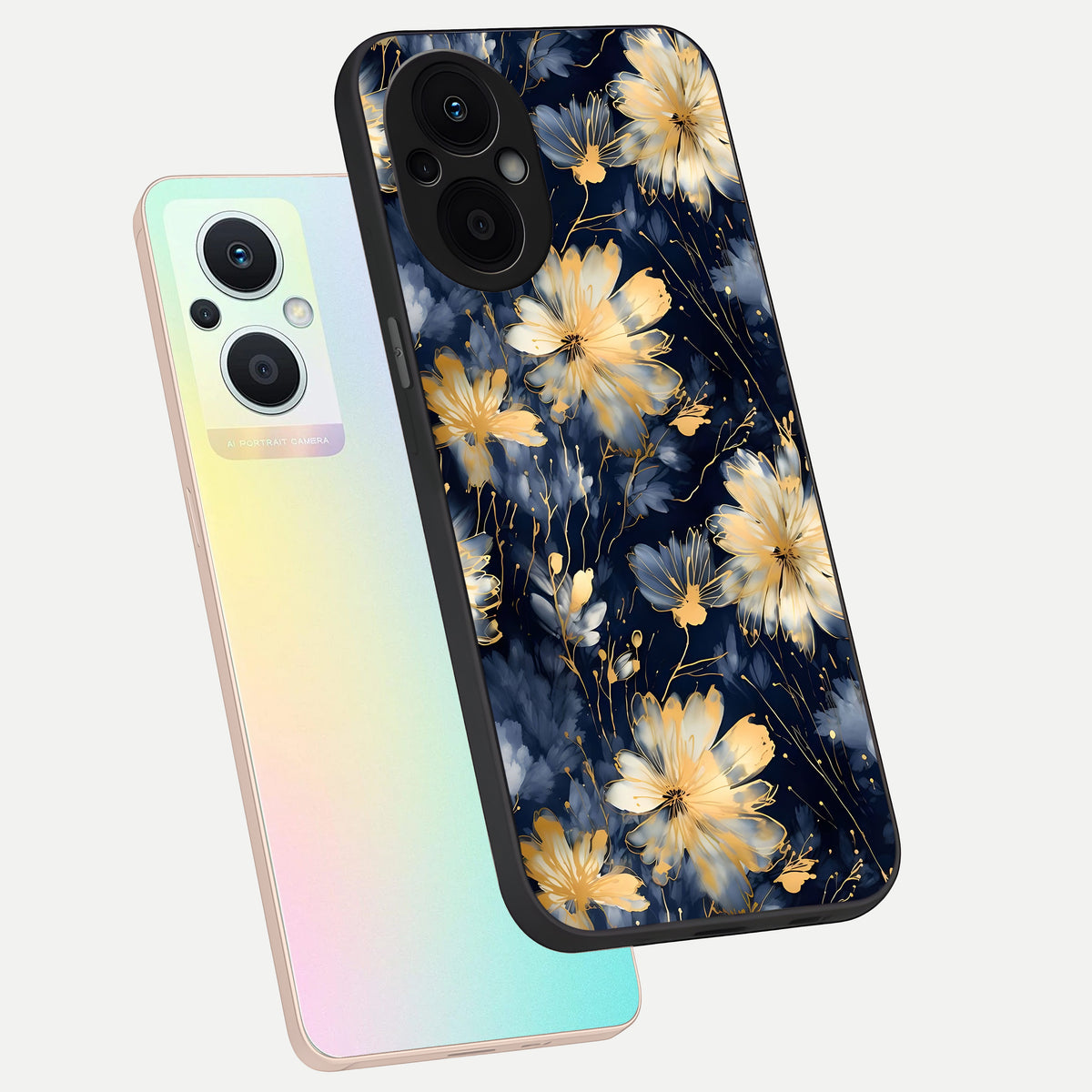  Royal Petal Dream phone case For Oppo F21 Pro 5G showing premium glass back cover with detailed artwork