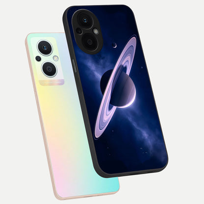  Saturn Ring Mystique phone case For Oppo F21 Pro 5G showing premium glass back cover with detailed artwork